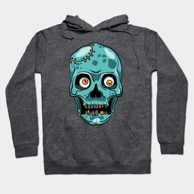 Blue Crazy Skull Hoodie by BlackSquare